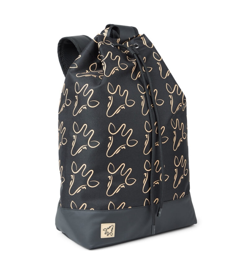 Mochila de playa negra monograma wildgiraffes