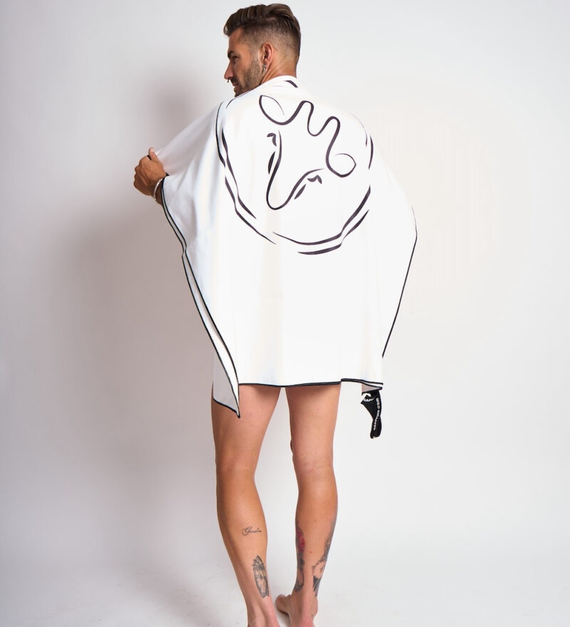 Toalla de playa blanca Monograma